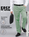 Haxor Olijfgroene broek met elastische tailleband voor senioren - Adaptieve herenbroek voor ouderen | Broek met elastische tailleband voor heren
