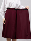 Women Solid Wrap Skirts Wine Color - Adaptive Arthritis Wrap Around Skirt With Adjustable Closure