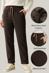 Haxor Womenโs Ribbed Fleece-Lined Winter Joggers | Ultra-Soft Stretch | Dual-Drawstring | Premium Warm Pants (Dark Brown)