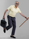 Haxor Men's Grey Elastic Waist Pants for Seniors