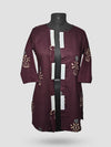 Women's 3/4 Length Sleeve Floral Printed Purple Adaptive Kurti