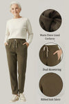 Haxor Womenโs Ribbed Fleece-Lined Winter Joggers | Ultra-Soft Stretch | Dual-Drawstring | Premium Warm Pants (Beige)