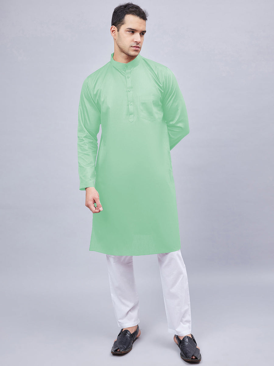 Heren Kurta Pyjama Set Pistachegroen