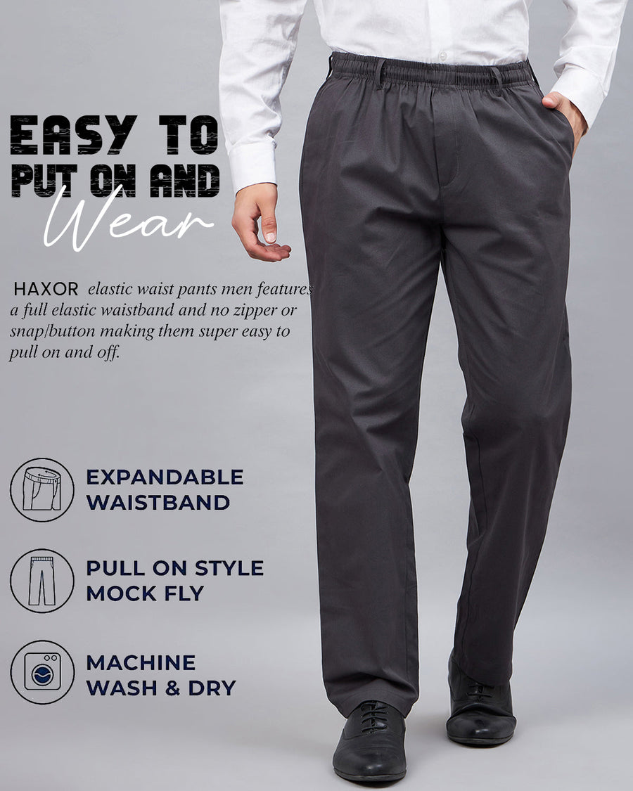 Haxor Herenbroek met Elastische Taille voor Senioren - Adaptieve Herenbroek voor Ouderen | Elastische Taille Broek voor Heren