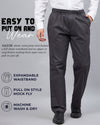 Haxor Grijze Herenbroek met Elastische Taille voor Senioren - Adaptieve Herenbroek voor Ouderen | Herenbroek met Elastische Taille