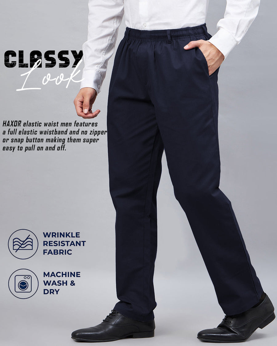 Haxor Herenbroek met Elastische Taille voor Senioren - Adaptieve Herenbroek voor Ouderen | Elastische Taille Broek voor Heren
