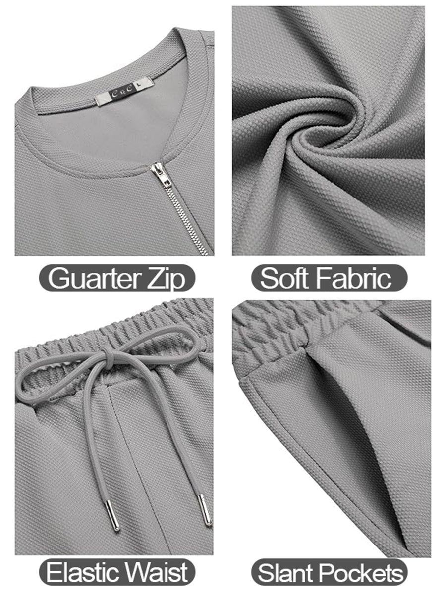 Haxor Men Grey  Adaptive Viscose Henley Neck Half Sleeve T-shirt and Short Set