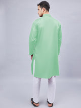 Heren Kurta Pyjama Set Pistachegroen