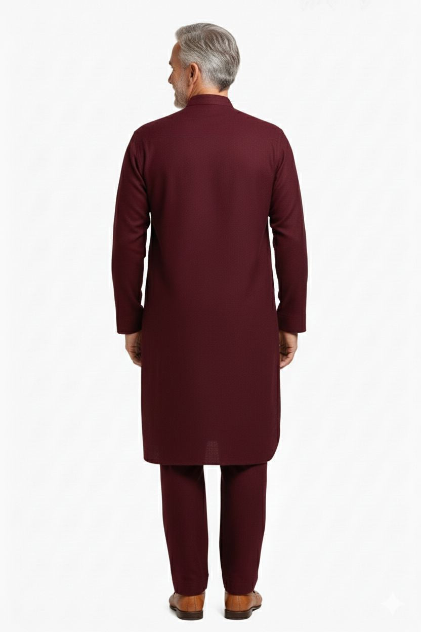 Premium Thermische Pathani Kurta & Pyjama Set met Zachte Fleece Voering