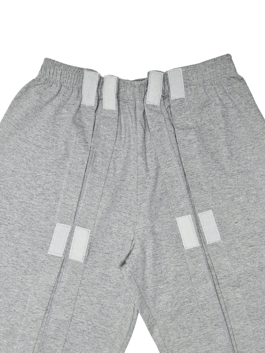 HAXOR Post Surgery Recovery Velcro Open Tearaway Grey Premium Cotton Shorts for Quick Access for Post-Op Care