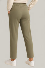 Haxor Women’s Ribbed Fleece-Lined Winter Joggers | Ultra-Soft Stretch | Dual-Drawstring | Premium Warm Pants (Beige)