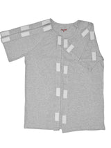 HAXOR Postoperatief Herstel Klittenband Open Afscheurbaar T-shirt met Halve Mouwen Grijs Premium Katoen voor Snelle Toegang bij Postoperatieve Zorg