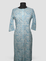 Dames 3/4 Mouw Bloemige Print Adaptieve Lange Kurti
