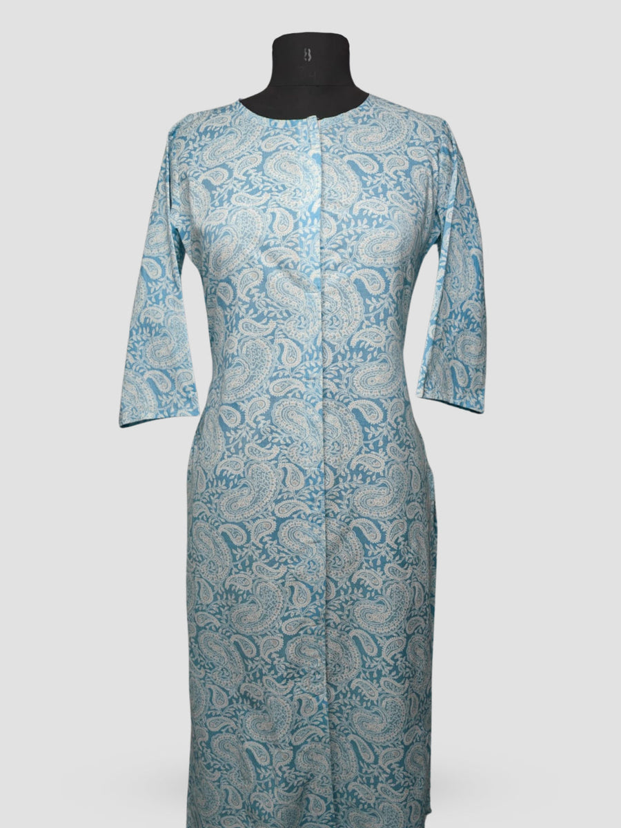 Dames 3/4 Mouw Bloemige Print Adaptieve Lange Kurti