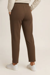 Haxor Women’s Ribbed Fleece-Lined Winter Joggers | Ultra-Soft Stretch | Dual-Drawstring | Premium Warm Pants (Brown)