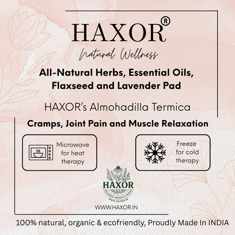 HAXOR’s Almohadilla Termica Microwave Heating Pad with Herbal & Essential Oil Blend – Flaxseed & Lavender Therapy Wrap for Back, Neck, Shoulder, Joint & Menstrual Cramp Relief