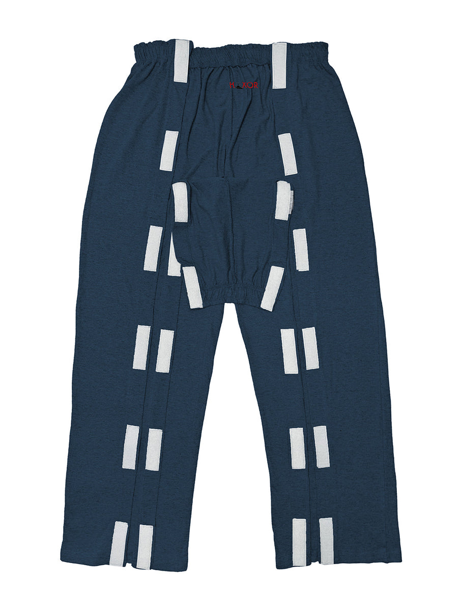 HAXOR Post-operatieve Herstel Broek met Klittenband Open Tearaway Grijze Premium Katoenen Broek voor Snelle Toegang bij Nazorg