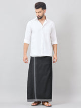 Haxor Readymade Verstelbare klittenband dhoti Kerala Thalapathi Border Met Zak Zwart