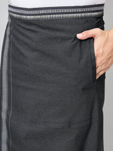 Haxor Readymade Verstelbare klittenband dhoti Kerala Thalapathi Border Met Zak Zwart