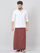 Haxor Readymade  Adjustable Velcro dhoti Kerala Thalapathi Border With Pocket Kaavi Color