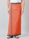 Haxor Readymade  Adjustable Velcro dhoti Kerala Thalapathi Border With Pocket Orange Color