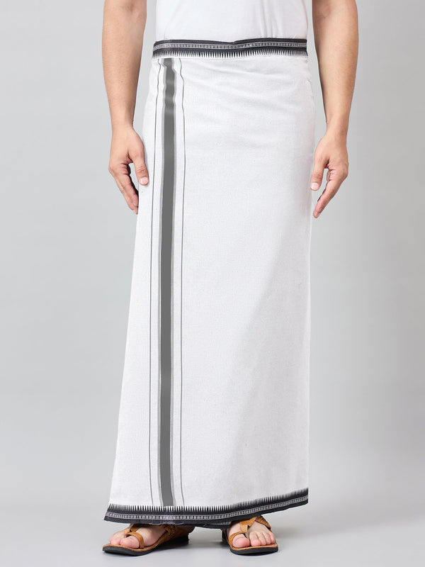 Haxor Readymade Verstelbare Klittenband Dhoti Kerala Thalapathi Rand Met Zak Wit