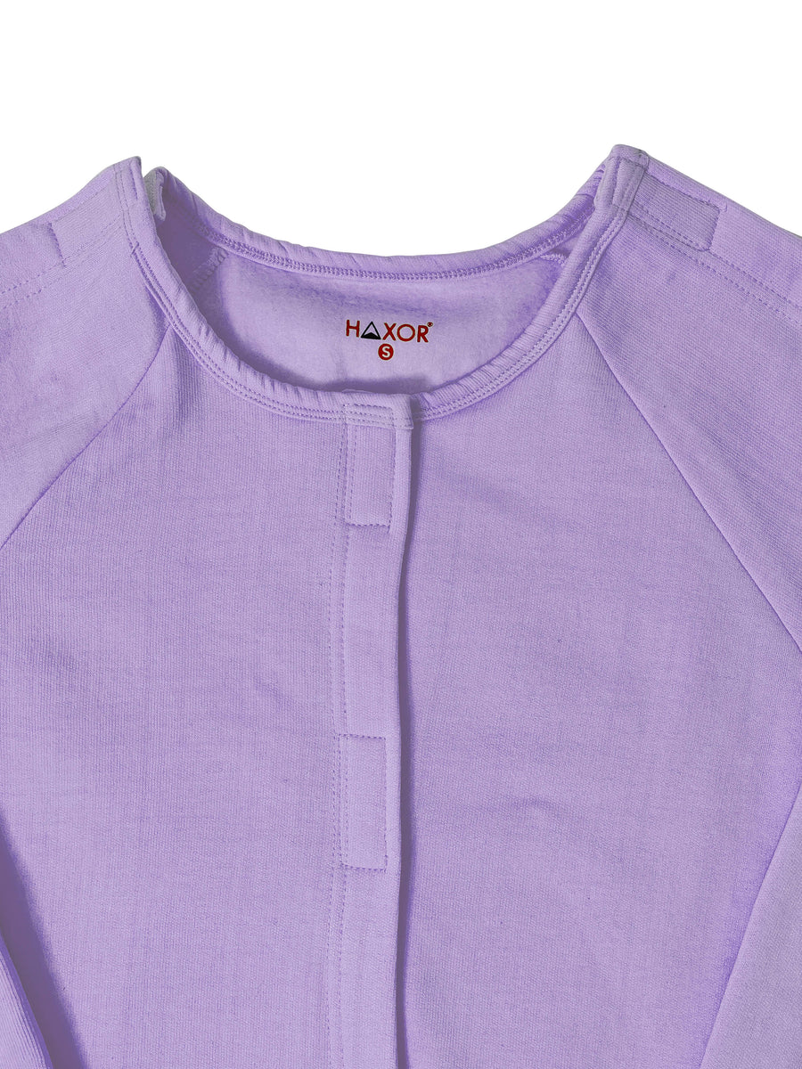 HAXOR Post Surgery Recovery Velcro Open Tearaway Full Sleeve Pink Premium Fleece T-Shirt and Trouser Set for Quick Access for Post-Op Care
