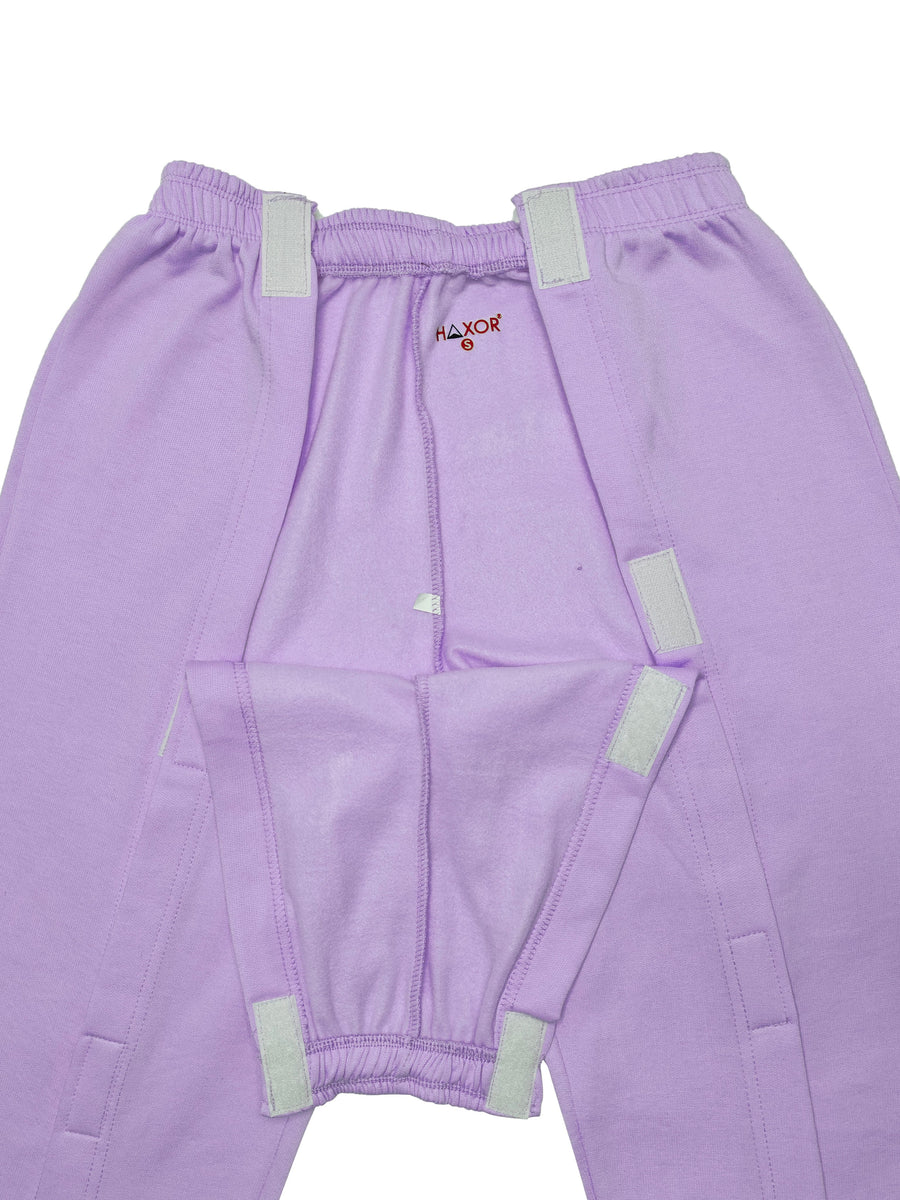 HAXOR Post Surgery Recovery Velcro Open Tearaway Full Sleeve Pink Premium Fleece T-Shirt and Trouser Set for Quick Access for Post-Op Care