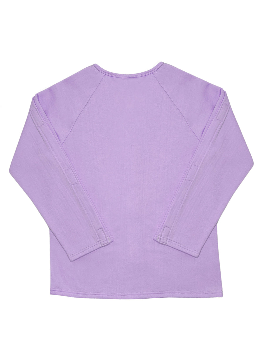 HAXOR Post Surgery Recovery Velcro Open Tearaway Full Sleeve Pink Premium Fleece T-Shirt for Quick Access for Post-Op Care