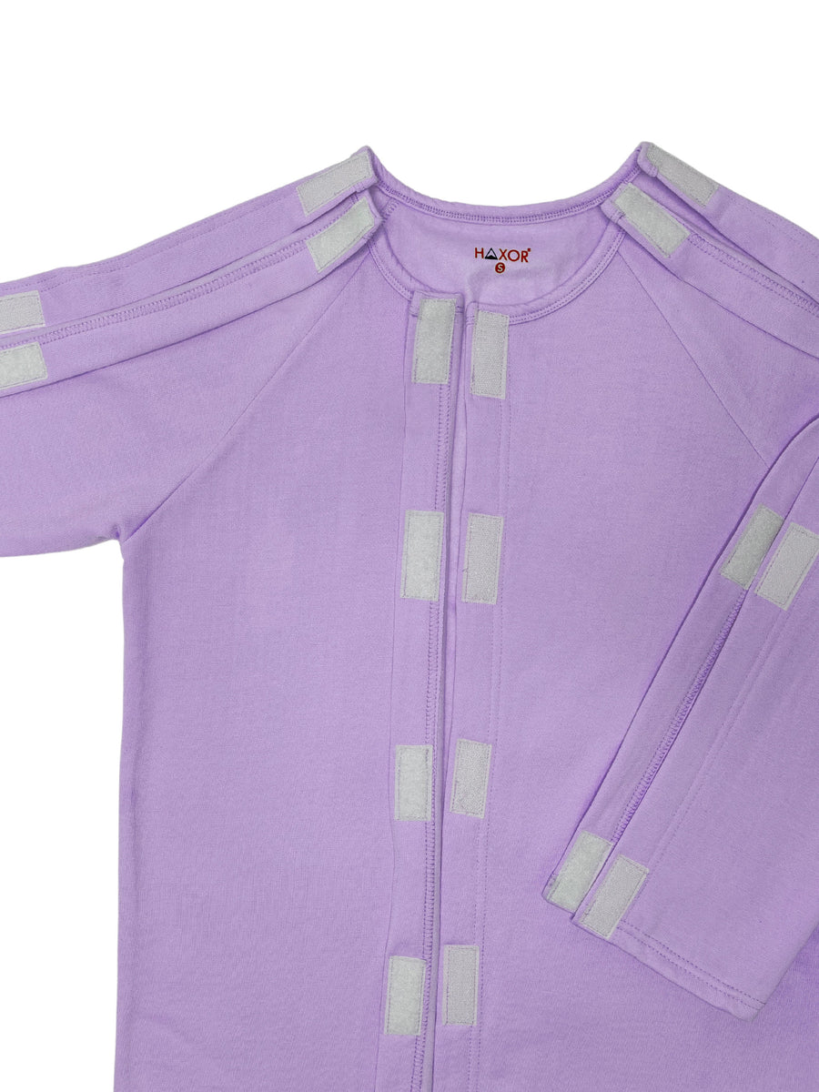 HAXOR Post Surgery Recovery Velcro Open Tearaway Full Sleeve Pink Premium Fleece T-Shirt for Quick Access for Post-Op Care
