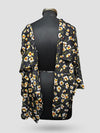 Dames 3/4 Mouw Bloemenprint Marineblauwe Adaptieve Kurti