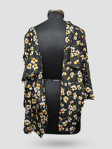 Dames 3/4 Mouw Bloemenprint Marineblauwe Adaptieve Kurti