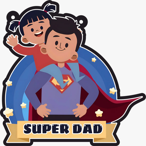 "I Super Dad" Houten Koelkastmagneet – Vaderdagcadeau, Leuke & Stijlvolle Magneet voor Papa
