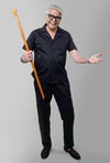 Men Co-Ord Suit Set Black With Elastic Waist Pull On Trouser