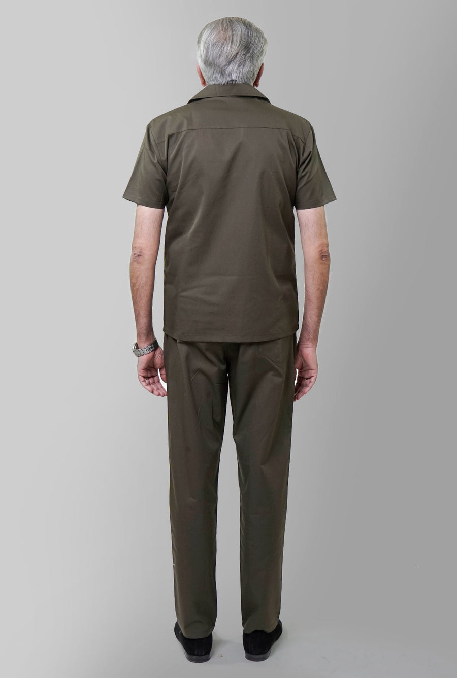 Elderly Men Co-Ords Suit Set Olive