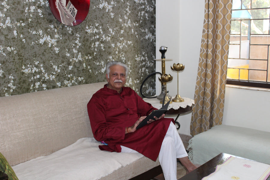 Heren Kurta Pyjama Set Bordeaux