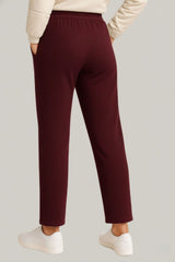 Haxor Women’s Ribbed Fleece-Lined Winter Joggers | Ultra-Soft Stretch | Dual-Drawstring | Premium Warm Pants (Navy)