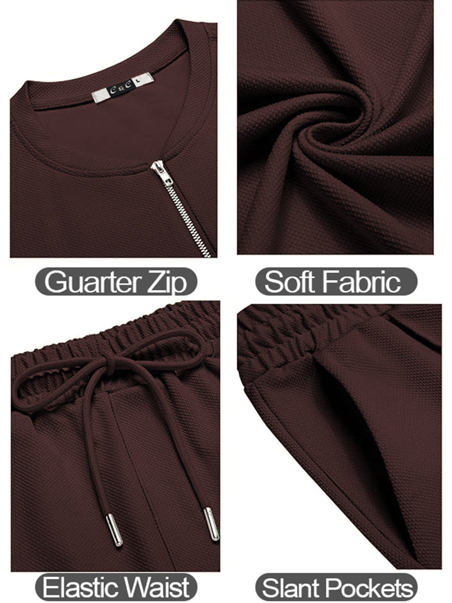 Haxor Men Brown Adaptive Viscose Henley Neck Half Sleeve T-shirt and Short Set