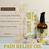 Silverage Combo Ayurvedische Olie voor Gewrichtspijnverlichting met Massage Potli (Gratis Paar Kniebraces S tot XL)